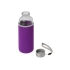 Бутылка для воды Pure c чехлом, 420 мл, фиолетовый, прозрачный, фиолетовый, стекло, неопрен