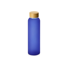 Стеклянная бутылка с бамбуковой крышкой Foggy, 600мл, синий