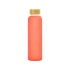 Стеклянная бутылка с бамбуковой крышкой Foggy, 600мл, красный, красный, боросиликатное стекло, бамбук