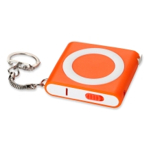 Брелок-рулетка с фонариком, 1 м., оранжевый/белый Брелок-рулетка с фонариком, 1 м., оранжевый/белый