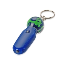 Брелок-фонарик с плавающей мини-фигурой «Земной шар», синий/зеленый Брелок-фонарик с плавающей мини-фигурой «Земной шар», синий/зеленый