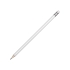 Шестигранный карандаш с ластиком Presto, белый, белый, дерево-тополь