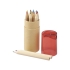 Набор карандашей 12 единиц, натуральный/красный, красный/натуральный, дерево, картон, пластик
