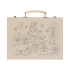 Набор для рисования из 67 предметов в чемодане с рождественским рисунком, натуральный, разноцветный, дерево, пластик