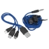 Набор с наушниками и зарядным кабелем 3-в-1 In motion, синий, синий, пластик/металл/полиэстер