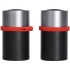 Портативные парные колонки Qjet Mates с красными кольцами, черный, серебристый, красный, полиуретан, металл, пластик