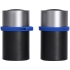 Портативные парные колонки Qjet Mates с синими кольцами, черный, серебристый, синий, полиуретан, металл, пластик