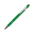 Ручка металлическая soft-touch шариковая со стилусом Sway, зеленый/серебристый, зеленый/серебристый, металл c покрытием soft-touch