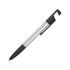 Ручка-стилус металлическая шариковая многофункциональная (6 функций) «Multy» с грипом, серебристый, серебристый/черный, металл