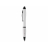 Ручка-стилус шариковая Nash, белый/черный, белый/черный, абс пластик