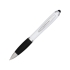Шариковая ручка-стилус Nash, белый, синие чернила, белый/черный/серебристый, абс пластик