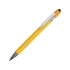 Ручка металлическая soft-touch шариковая со стилусом Sway, желтый/серебристый, желтый/серебристый, металл c покрытием soft-touch