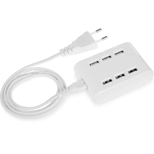 USB Hub Powertech на 6 портов, белый