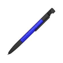 Ручка-стилус металлическая шариковая многофункциональная (6 функций) «Multy» с грипом, синий