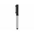 Ручка-стилус шариковая Robo с очистителем экрана, черный, черный/серебристый, абс пластик