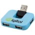 USB Hub Gaia на 4 порта, синий, синий, ударопрочный полистирол