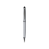 Ручка-стилус шариковая, белый, белый/серебристый, металл