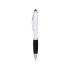 Шариковая ручка-стилус Nash, белый, синие чернила, белый/черный/серебристый, абс пластик