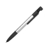 Ручка-стилус металлическая шариковая многофункциональная (6 функций) «Multy» с грипом, серебристый, серебристый/черный, металл