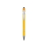 Ручка металлическая soft-touch шариковая со стилусом Sway, желтый/серебристый, желтый/серебристый, металл c покрытием soft-touch