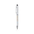 Ручка-стилус шариковая, белый, белый/серебристый, металл