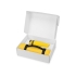 Подарочный набор Cozy с пледом и термокружкой, желтый, желтый/темно-серый/черный, плед - флис из 100% полиэстера, термокружка - пластик