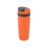 Подарочный набор Cozy с пледом и термокружкой, оранжевый, оранжевый/темно-серый/черный, плед - флис из 100% полиэстера, термокружка - пластик