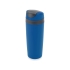 Подарочный набор Cozy с пледом и термокружкой, синий, синий/темно-серый/черный, плед - флис из 100% полиэстера, термокружка - пластик