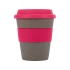 Стакан с силиконовой крышкой Café, розовый, серо-коричневый/розовый, 50% бамбуковое волокно, 50% полипропилен