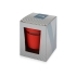 Стеклянный стакан Monday с силиконовой крышкой и манжетой, 350мл, красный, прозрачный/красный, боросиликатное стекло, силикон