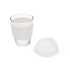 Стеклянный стакан Monday с силиконовой крышкой и манжетой, 350мл, белый, прозрачный/белый, боросиликатное стекло, силикон