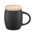 Керамическая чашка Hearth с деревянной крышкой-костером, черный/белый, черный/белый, керамика
