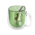 Набор Bergamot: кружка и ситечко для чая, зеленый, зеленый прозрачный, серебристый, боросиликатное стекло, нержавеющая сталь