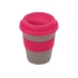 Стакан с силиконовой крышкой Café, розовый, серо-коричневый/розовый, 50% бамбуковое волокно, 50% полипропилен