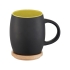 Керамическая чашка Hearth с деревянной крышкой-костером, черный/лайм, черный/лайм, натуральный, керамика, дерево