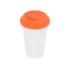 Кружка с силиконовой крышкой Нью-Йорк 300мл, оранжевый, оранжевый/белый, керамика/силикон