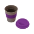 Стакан с силиконовой крышкой Café, фиолетовый, серо-коричневый/фиолетовый, 50% бамбуковое волокно, 50% полипропилен
