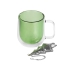 Набор Bergamot: кружка и ситечко для чая, зеленый, зеленый прозрачный, серебристый, боросиликатное стекло, нержавеющая сталь