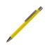 Ручка шариковая UMA «STRAIGHT GUM» soft-touch, с зеркальной гравировкой, желтый, желтый, металл