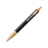 Ручка шариковая Parker IM Premium Warm Silver GT, черный/золотистый, черный матовый анодированный алюминий с фирменной гравировкой. отделка- латунь с позолотой