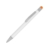 Ручка металлическая шариковая Flowery со стилусом и цветным зеркальным слоем, белый/оранжевый, белый/оранжевый, металл