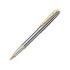 Ручка-роллер Pierre Cardin GAMME Classic со съемным колпачком, серебряный/золото, серебряный/золотистый, корпус и колпачок- латунь с лакированным покрытием, клип- металл