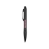 Ручка-стилус шариковая Light, черная с красной подсветкой, черный, металл, пластик
