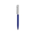 Ручка металлическая soft-touch шариковая «Tally» с зеркальным слоем, серебристый/синий, серебристый/синий, металл с покрытием soft-touch