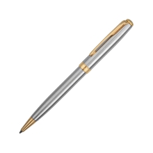 Ручка шариковая Parker модель Sonnet Stainless Steel GT в футляре, серебристый/золотистый