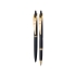 Набор Pen and Pen: ручка шариковая, ручка-роллер. Pierre Cardin, черный/золотистый, корпус- латунь, лак/отделка и детали дизайна- сталь, позолота