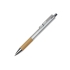 Ручка металлическая шариковая Sleek, серебристый/бамбук, серебристый/натуральный, металл/бамбук