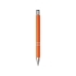Шариковая кнопочная ручка Moneta с матовым антискользящим покрытием, оранжевый, оранжевый, алюминий
