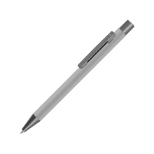 Ручка шариковая UMA «STRAIGHT GUM» soft-touch, с зеркальной гравировкой, серый