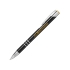 Ручка металлическая шариковая Moneta с цветной кнопкой, черный/оранжевый, черный, алюминий